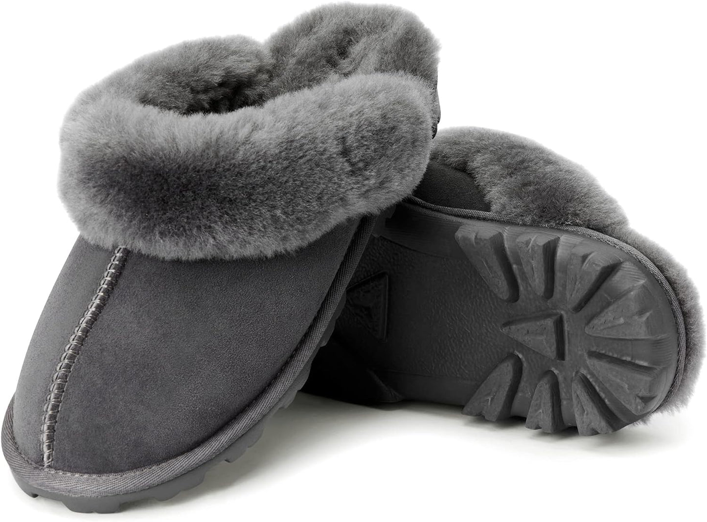 Women'S Genuine Australian Sheepskin Slippers, 100% Shearling, 8Mm Memory-Foam, Hard Bottom Slipper